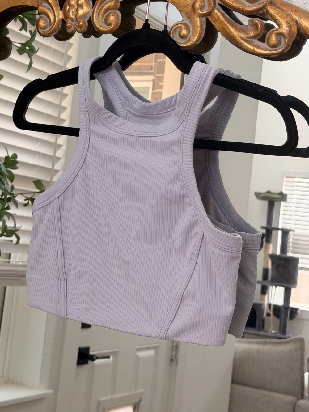 lululemon athletica Ribbed High-Neck Crop Tank in Light Lavender